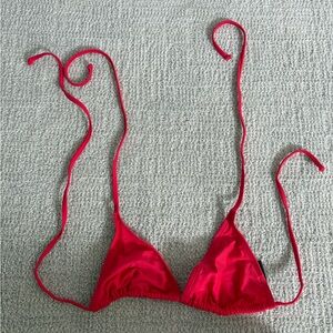 Vibrant Red Triangle Bikini Top